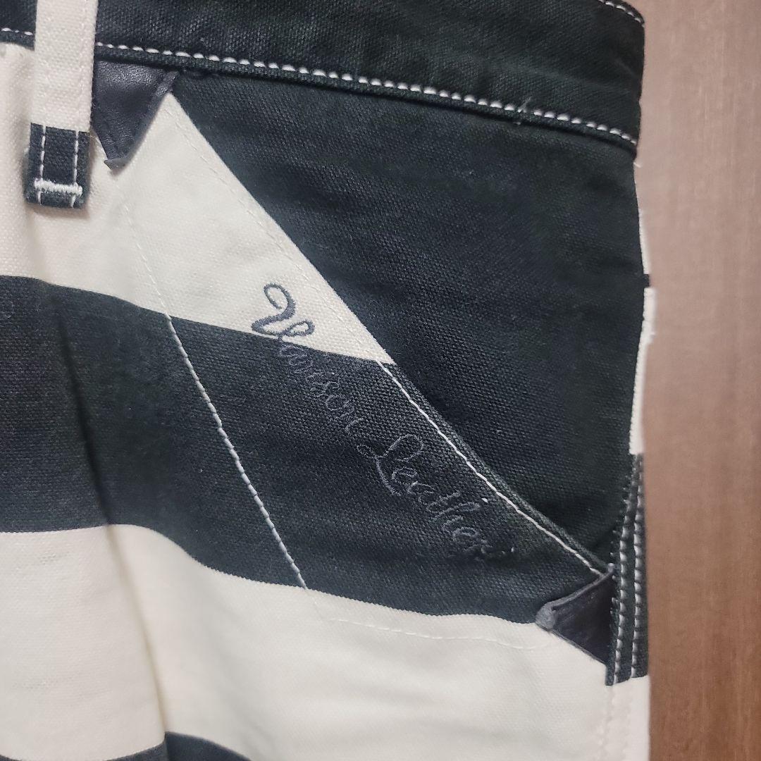 バンソン ストライプパンツ 34インチ Vanson 囚人パンツ