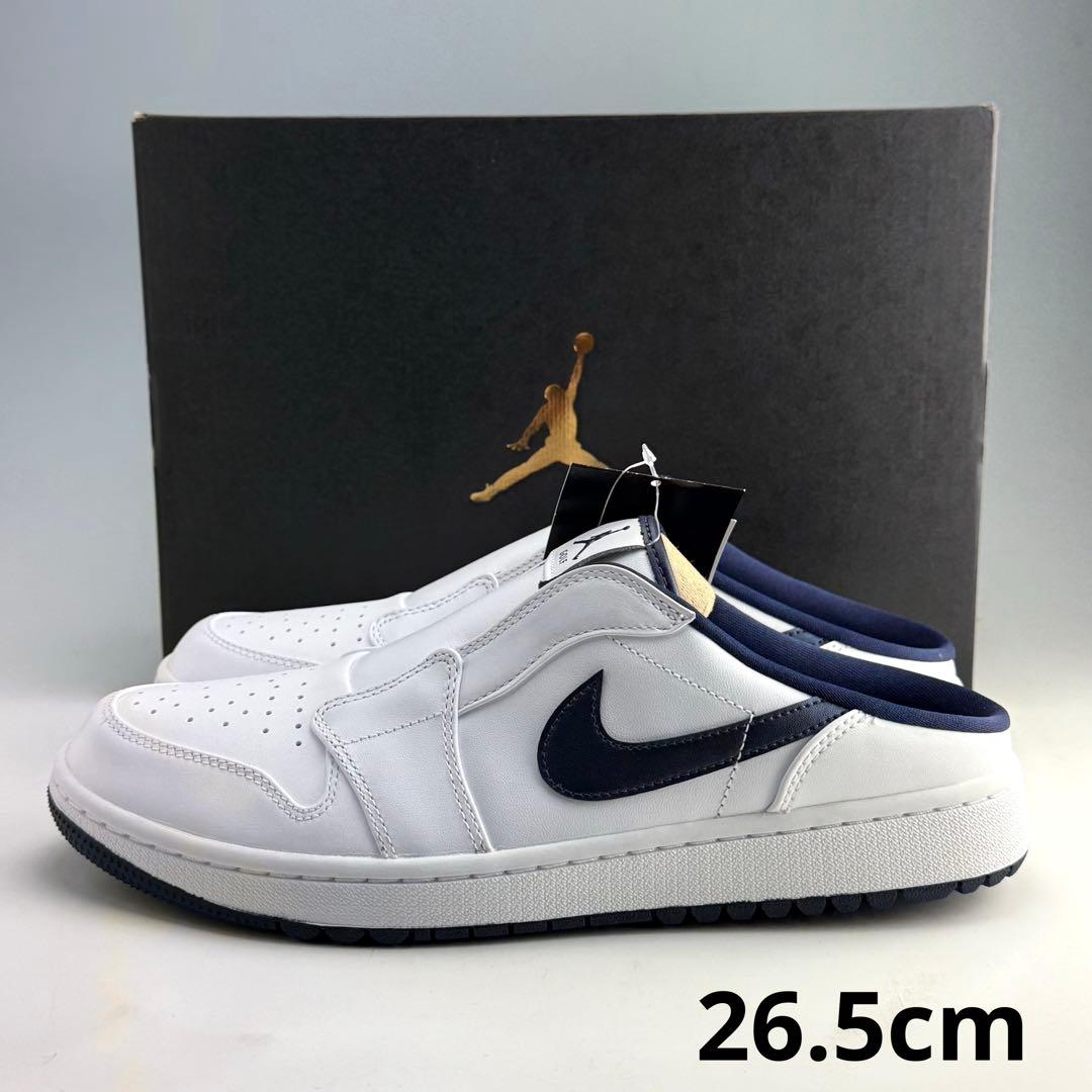 26.5cm ナイキ エアジョーダン ミュール ホワイト/ミッドナイトネイビー