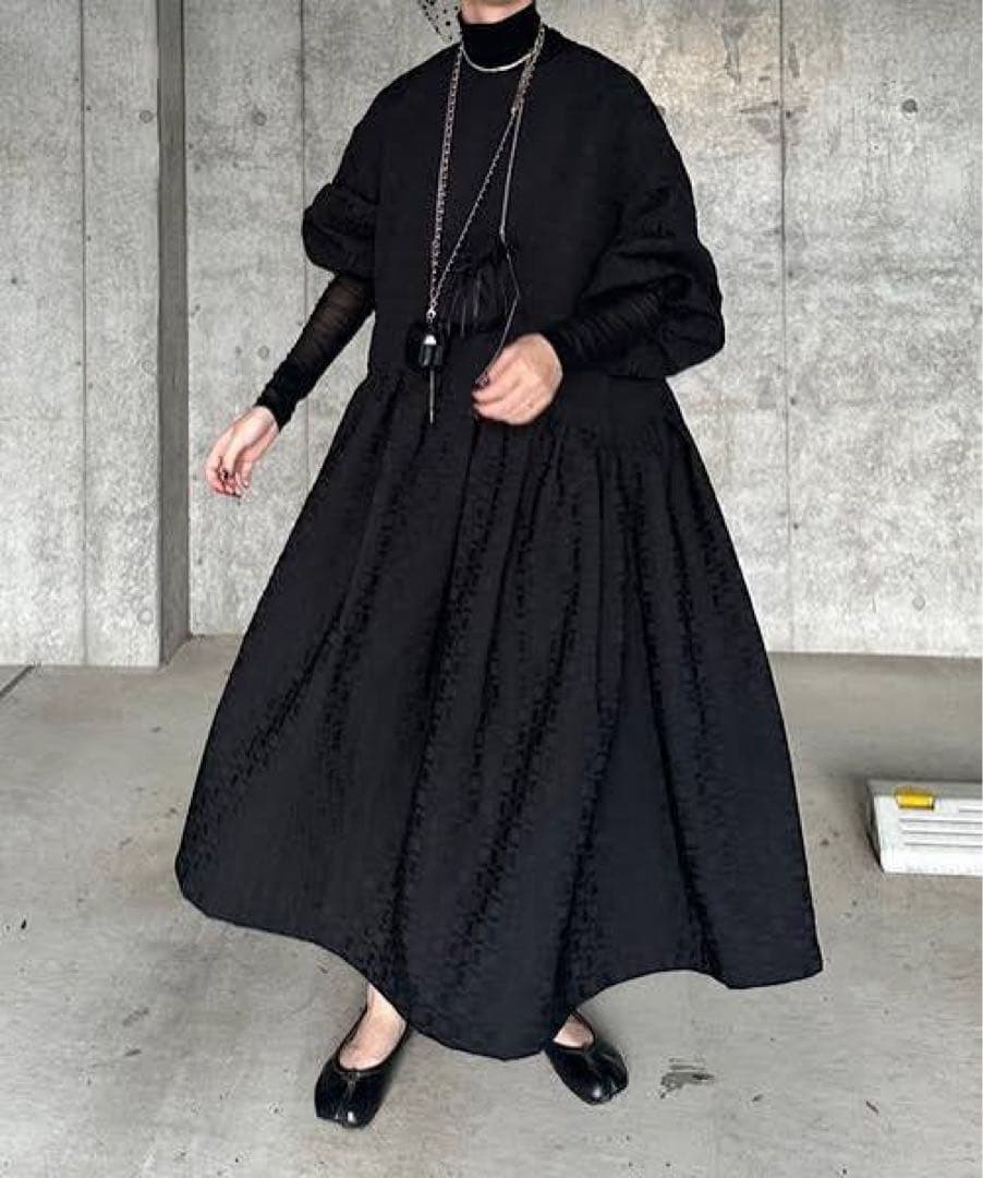 perna スクエアジャガードワンピース　Lサイズ　ペルナ