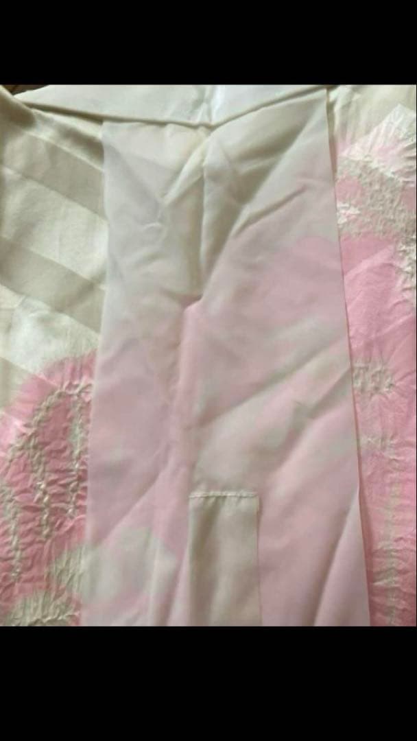 未使用 長襦袢 ピンクと白のグラデーション 正絹　手縫い　振袖