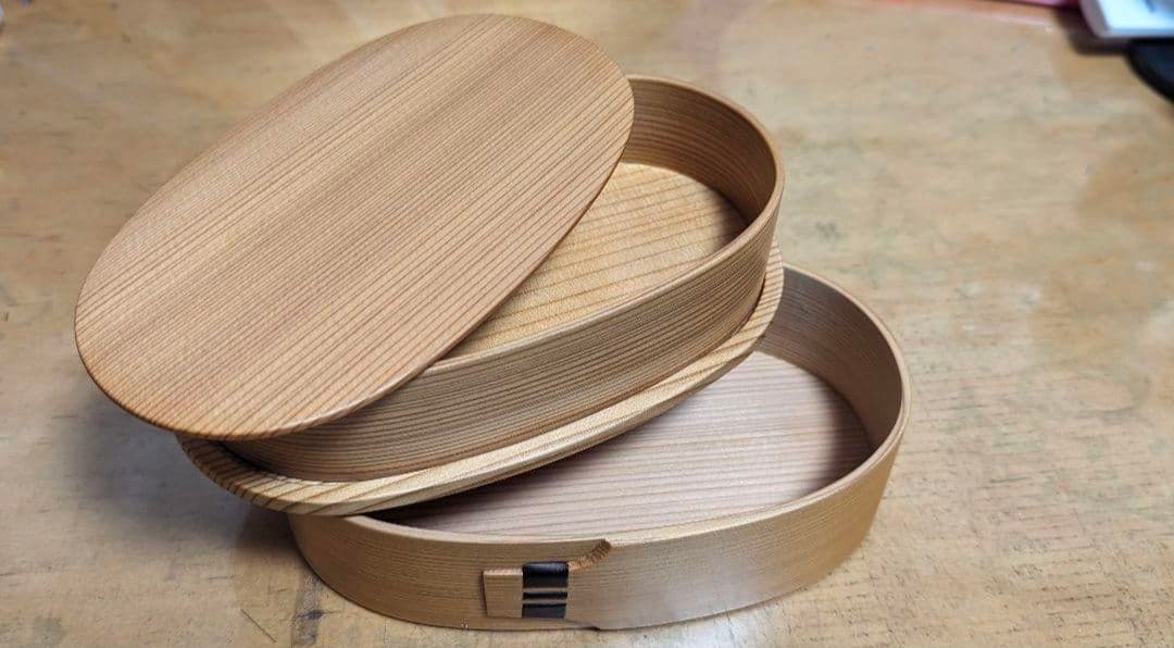 老舗 栗久/大館まげわっぱ 木製 小判型弁当箱 レディース RL 伝統的工芸品