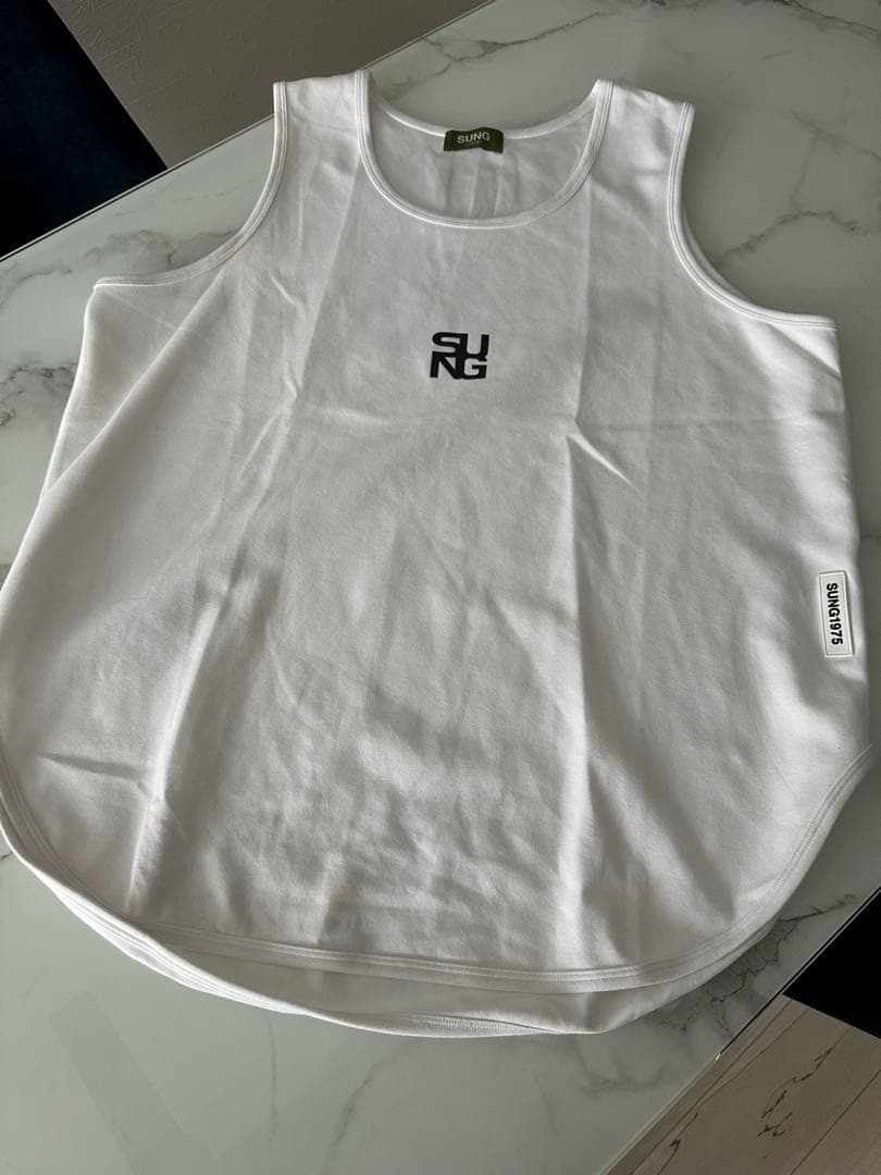 sung1975 タンクトップ　白×カーキ　セット