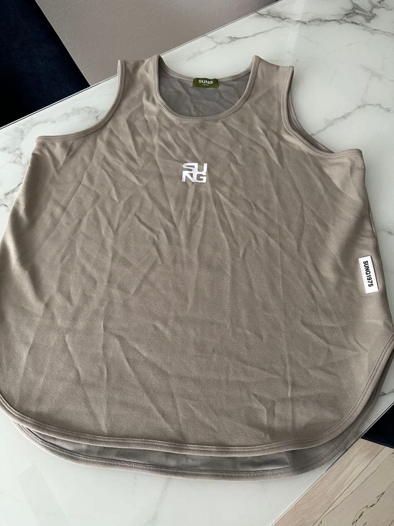 sung1975 タンクトップ　白×カーキ　セット