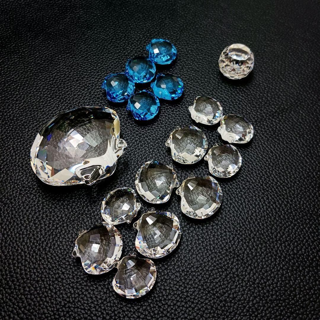 Y2435-4 スワロフスキー クリスタル シェル 大小 16個セット