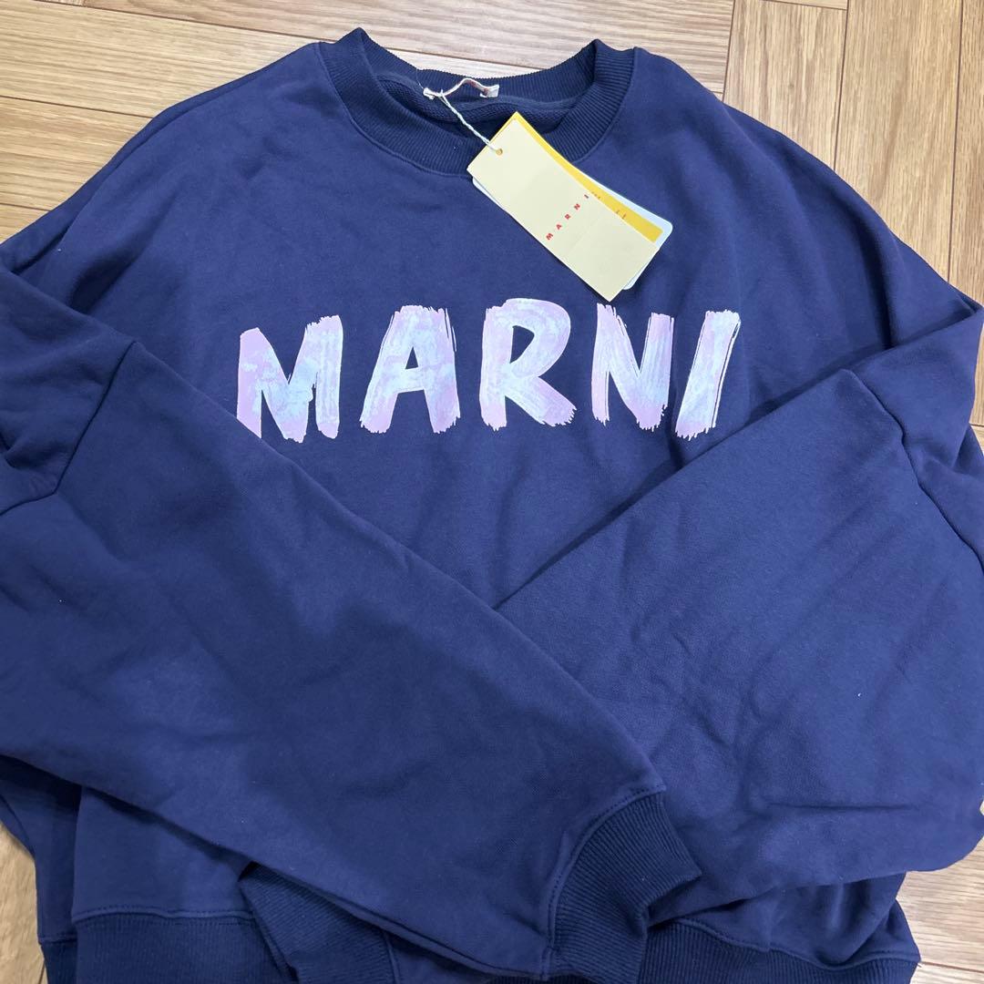 タグ付き　MARNI ネイビー ロゴスウェット