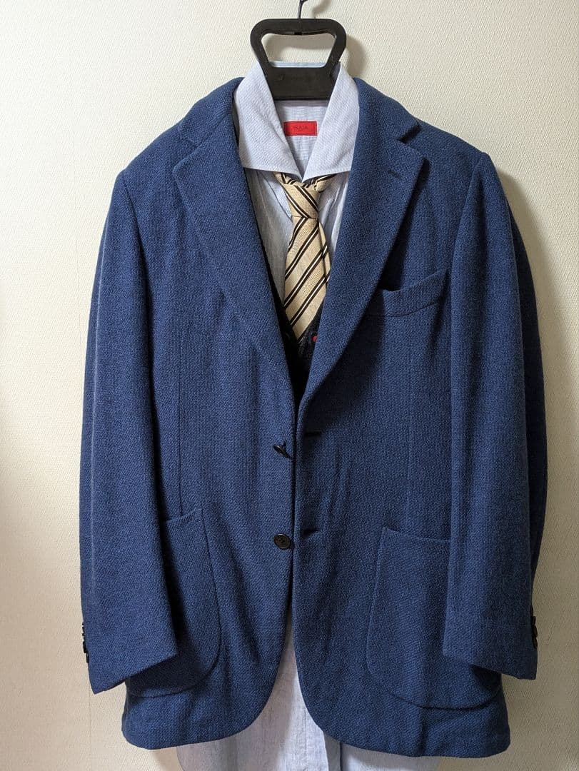 ベルベスト メンズテーラードジャケット ネイビー 46 ロゴ刻印ボタン