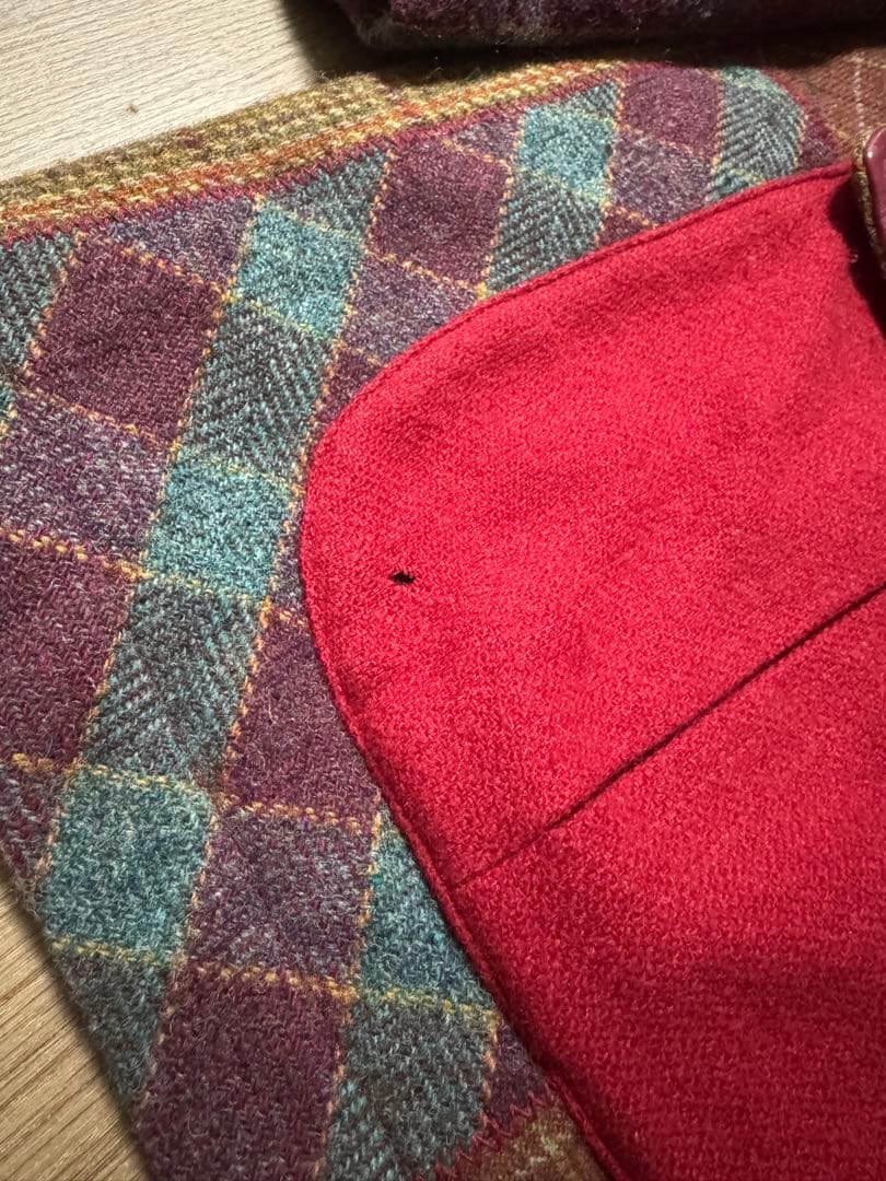 雰囲気抜群 KARL HELMUT 襟革 ツイード パッチワーク カバーオール