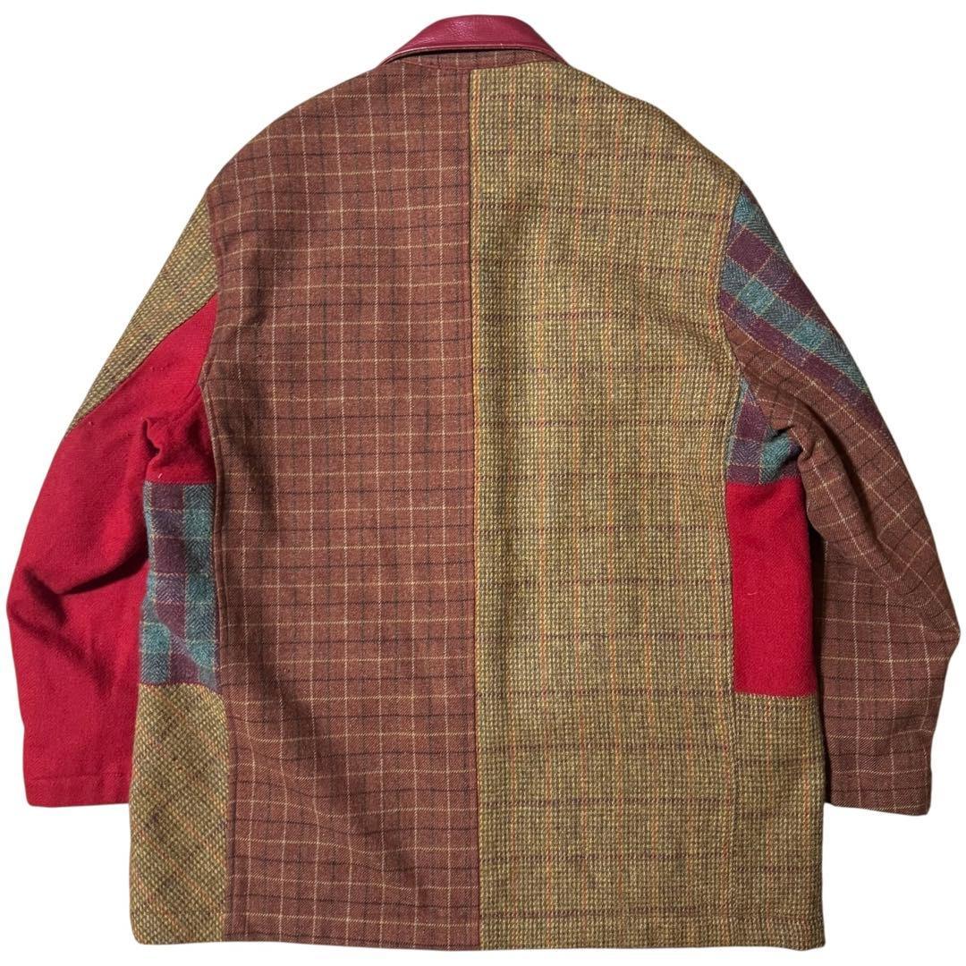 雰囲気抜群 KARL HELMUT 襟革 ツイード パッチワーク カバーオール