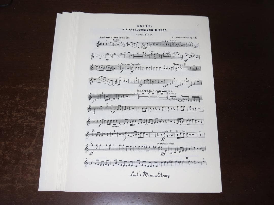 チャイコフスキー　組曲第1番のパート譜セット　Op.43　美品　オケ　スコア
