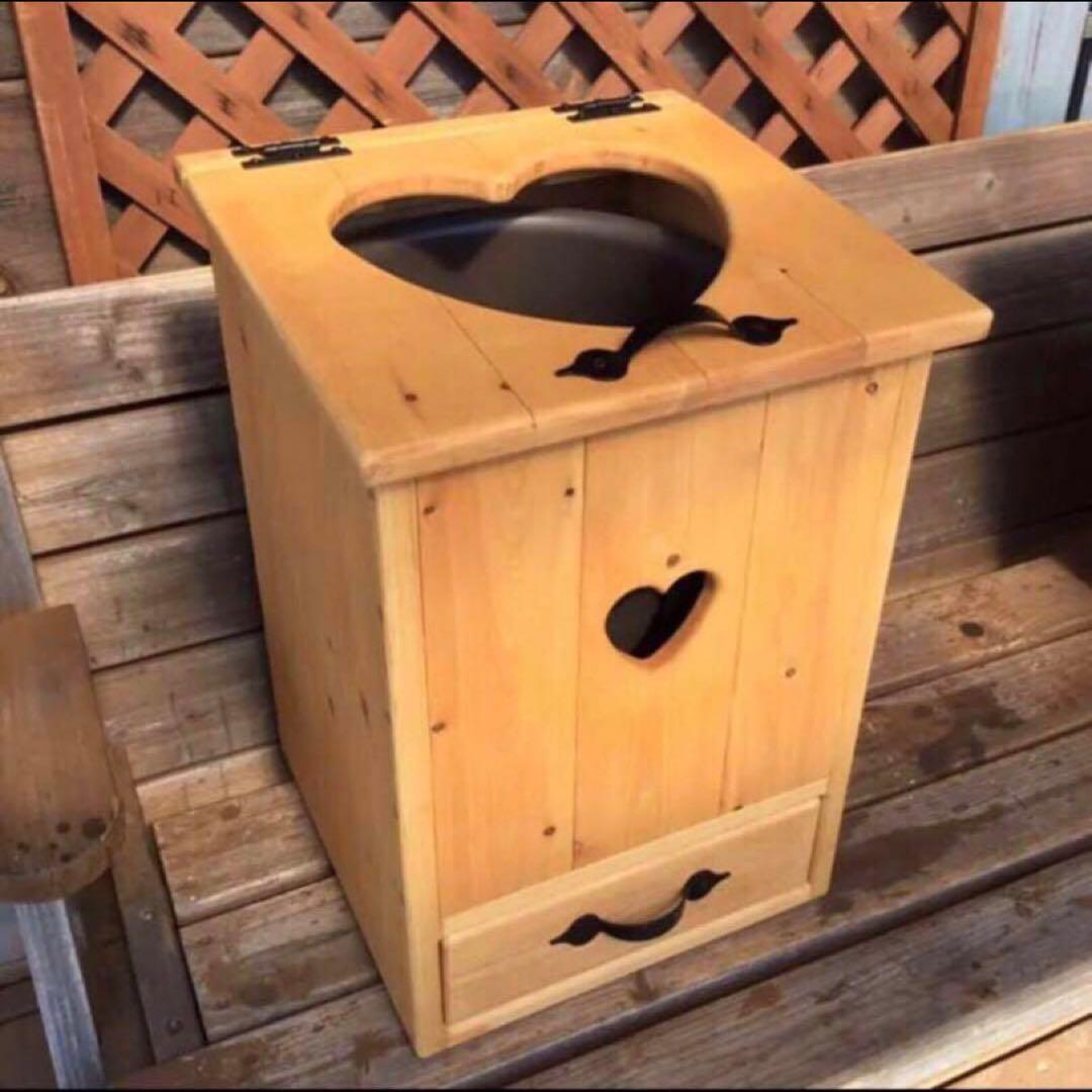 アメリカンカントリー家具　カントリーハート　ダストBOX 上開き　引き出し付き