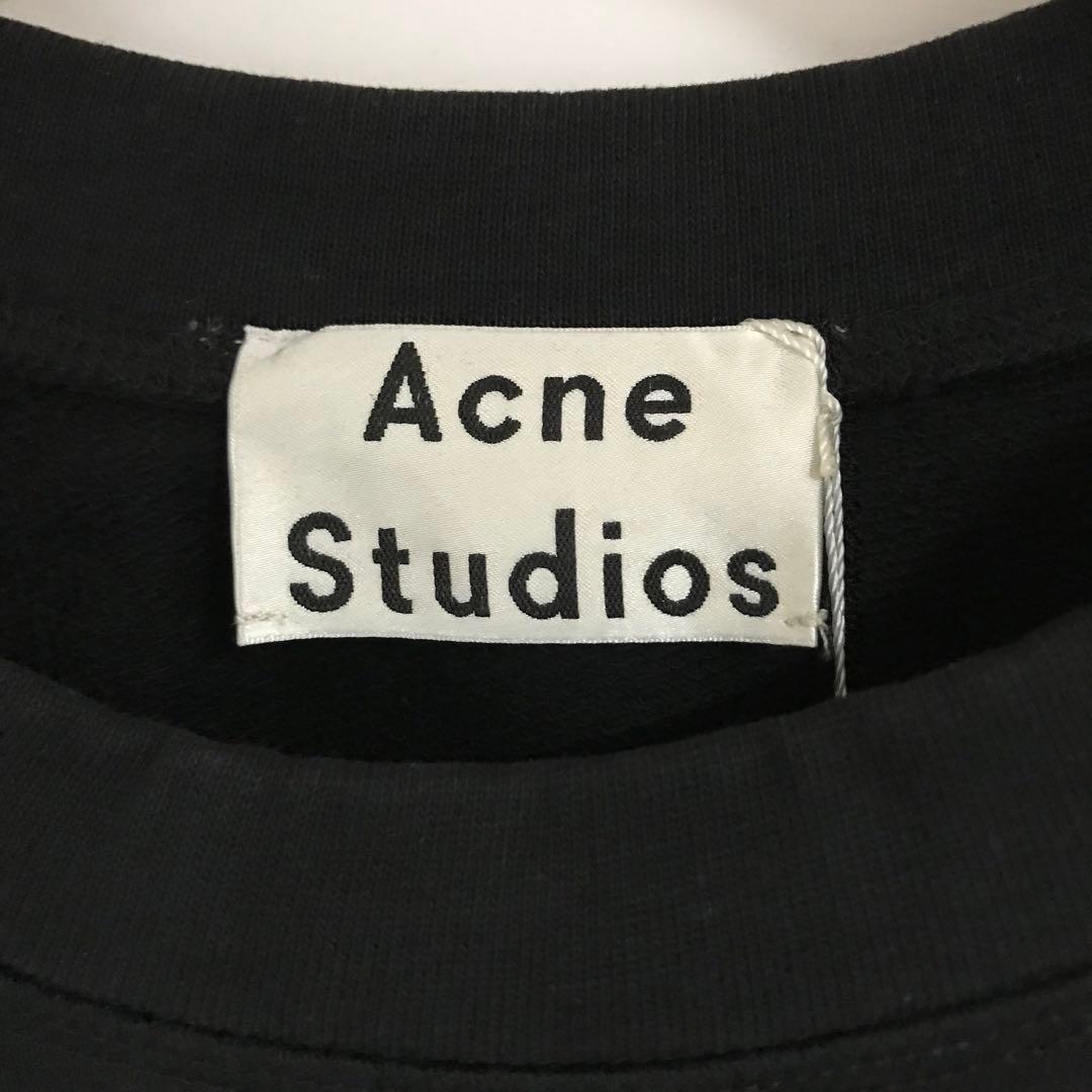 新品 acne アクネ ロゴスウェット ブラック Sサイズ 人気