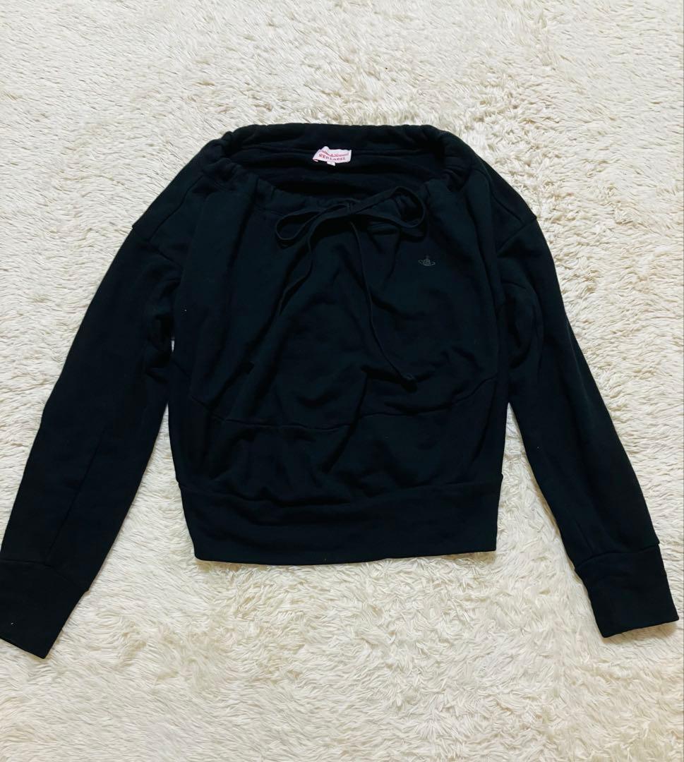 ヴィヴィアンウエストウッド　長袖トレーナー　黒　Ｍ　変形型　コットン