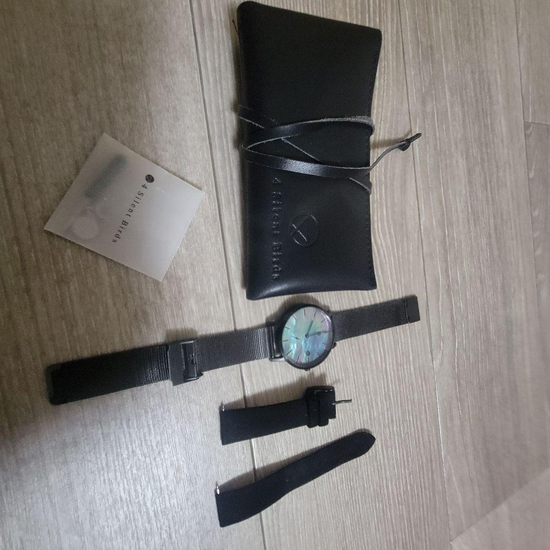 4 silent birds シェル 腕時計 ブラック
