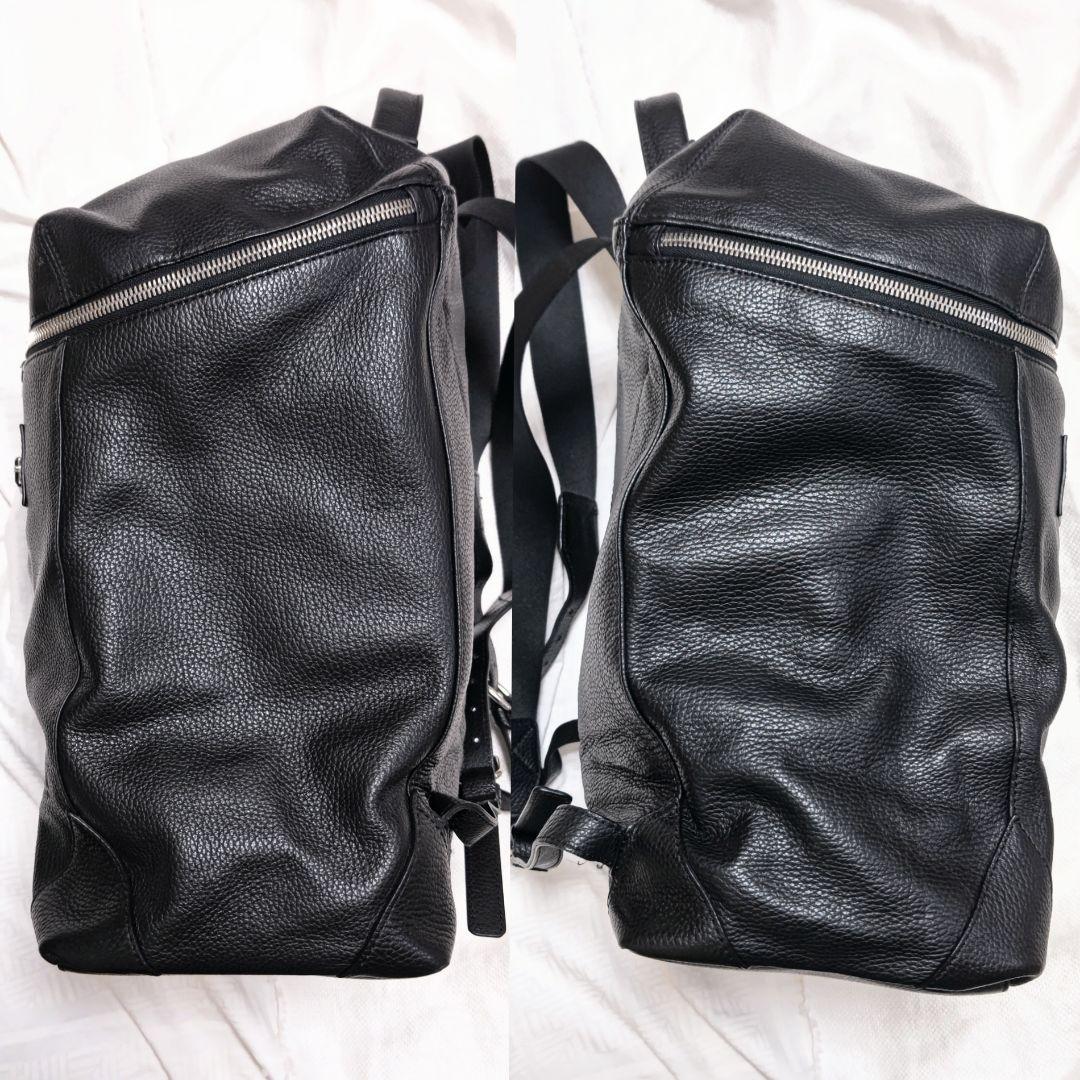 ジョルジオアルマーニARMANIコレツィオーニ黒レザーバックパックリュック