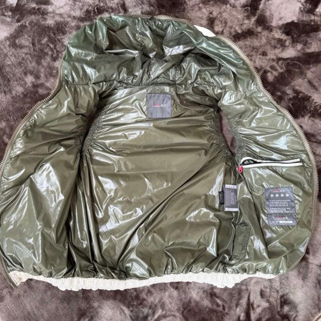 DUVETICA ダウンベスト フルジップ バイカラー 光沢 白　48 L