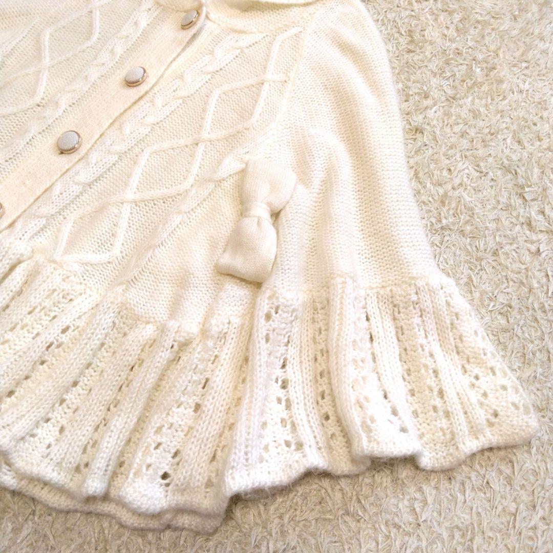 リズリサ リズメロ フード付き ニットポンチョ y2k 平成 希少 L ホワイト