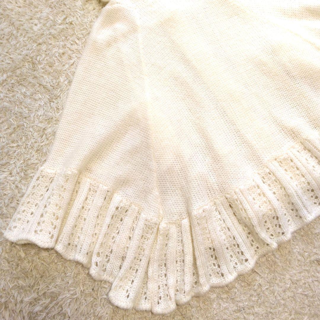 リズリサ リズメロ フード付き ニットポンチョ y2k 平成 希少 L ホワイト