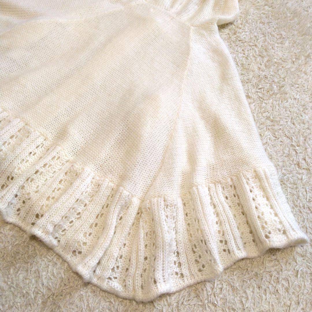 リズリサ リズメロ フード付き ニットポンチョ y2k 平成 希少 L ホワイト