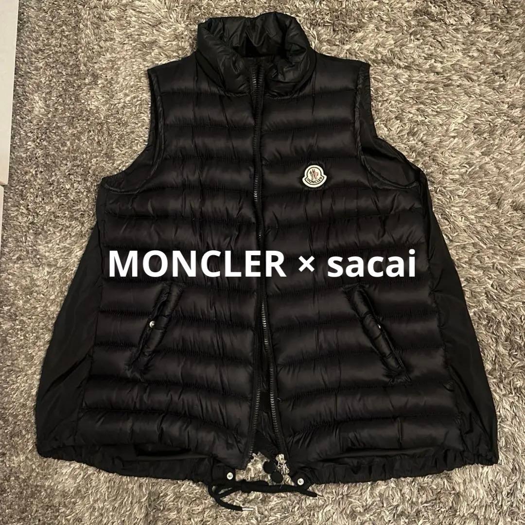 MONCLER ダウンベスト モンクレール sacai コラボ　ブラック　ジレ