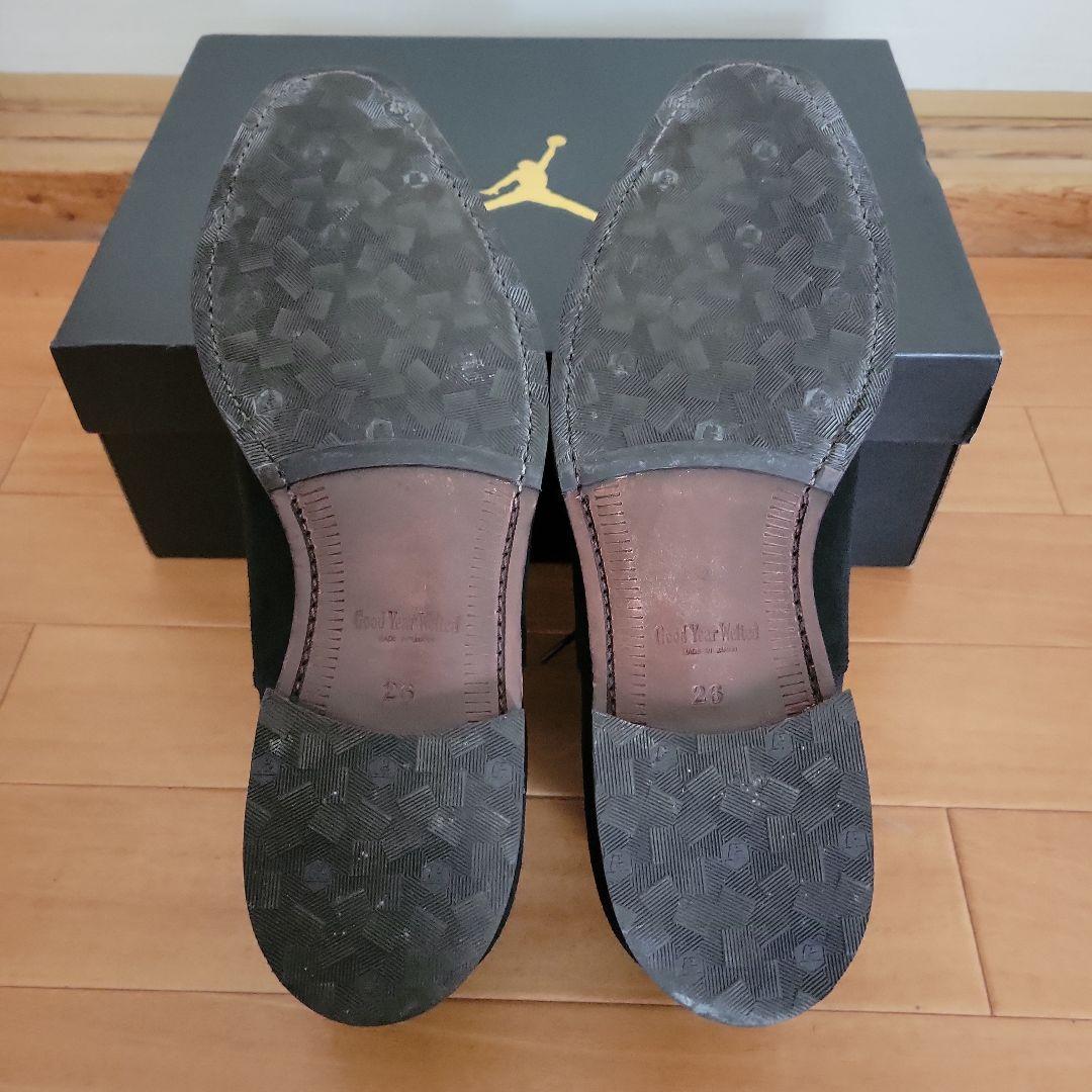 スコッチグレインブラック スエード ドレスシューズ