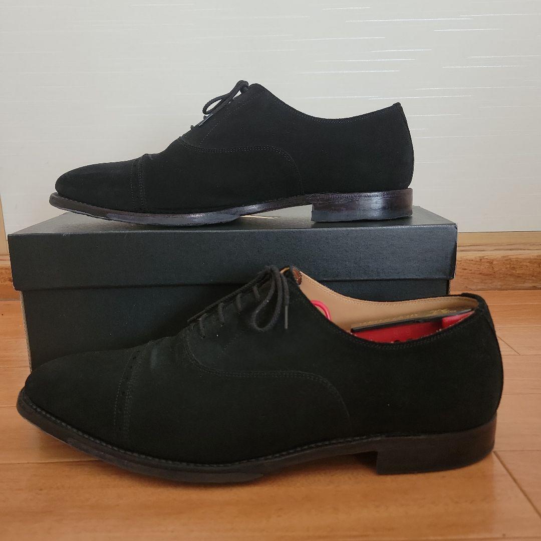 スコッチグレインブラック スエード ドレスシューズ