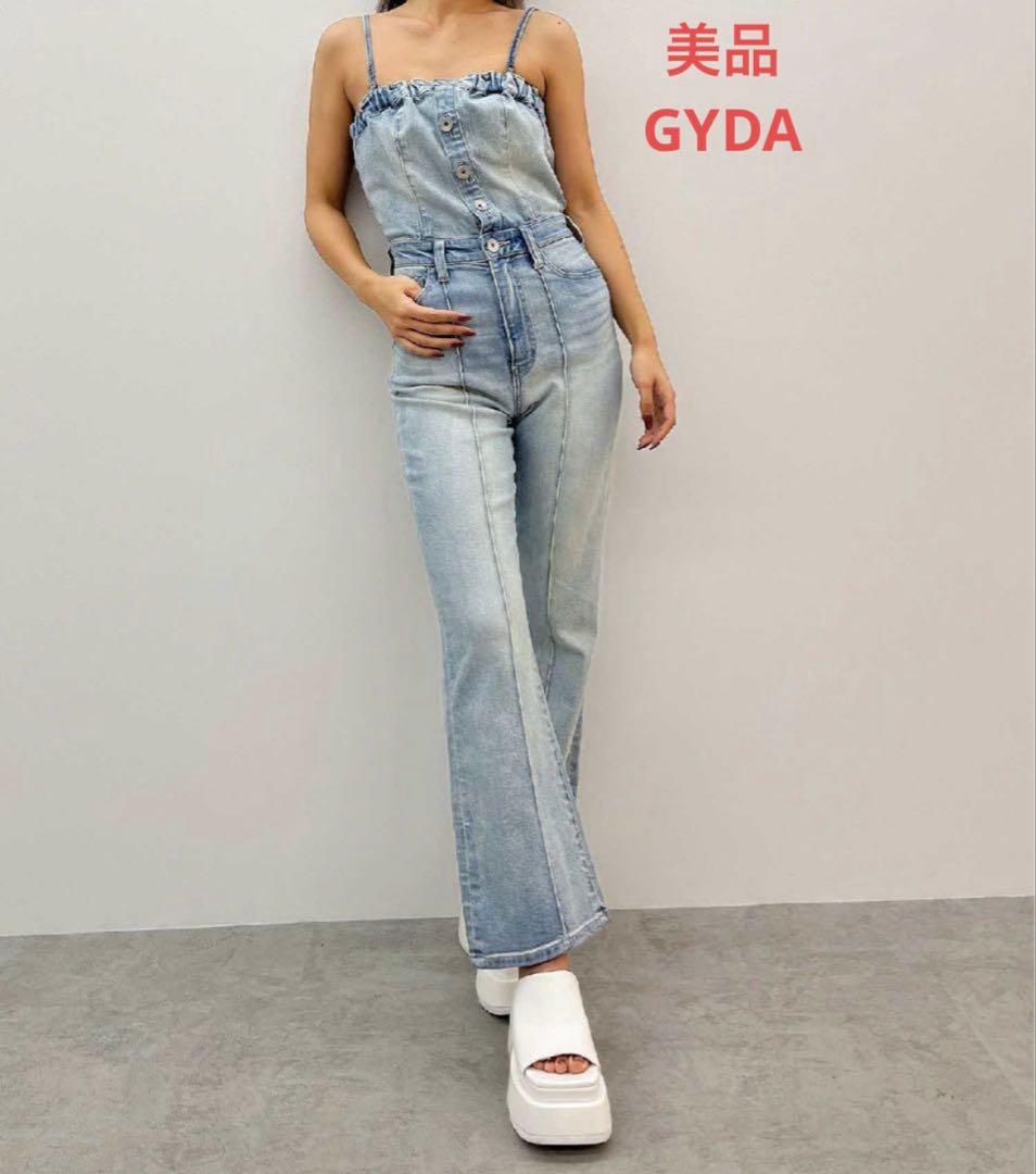 GYDA♡BACKリボンデニムロンパース アイスブルー Sサイズ