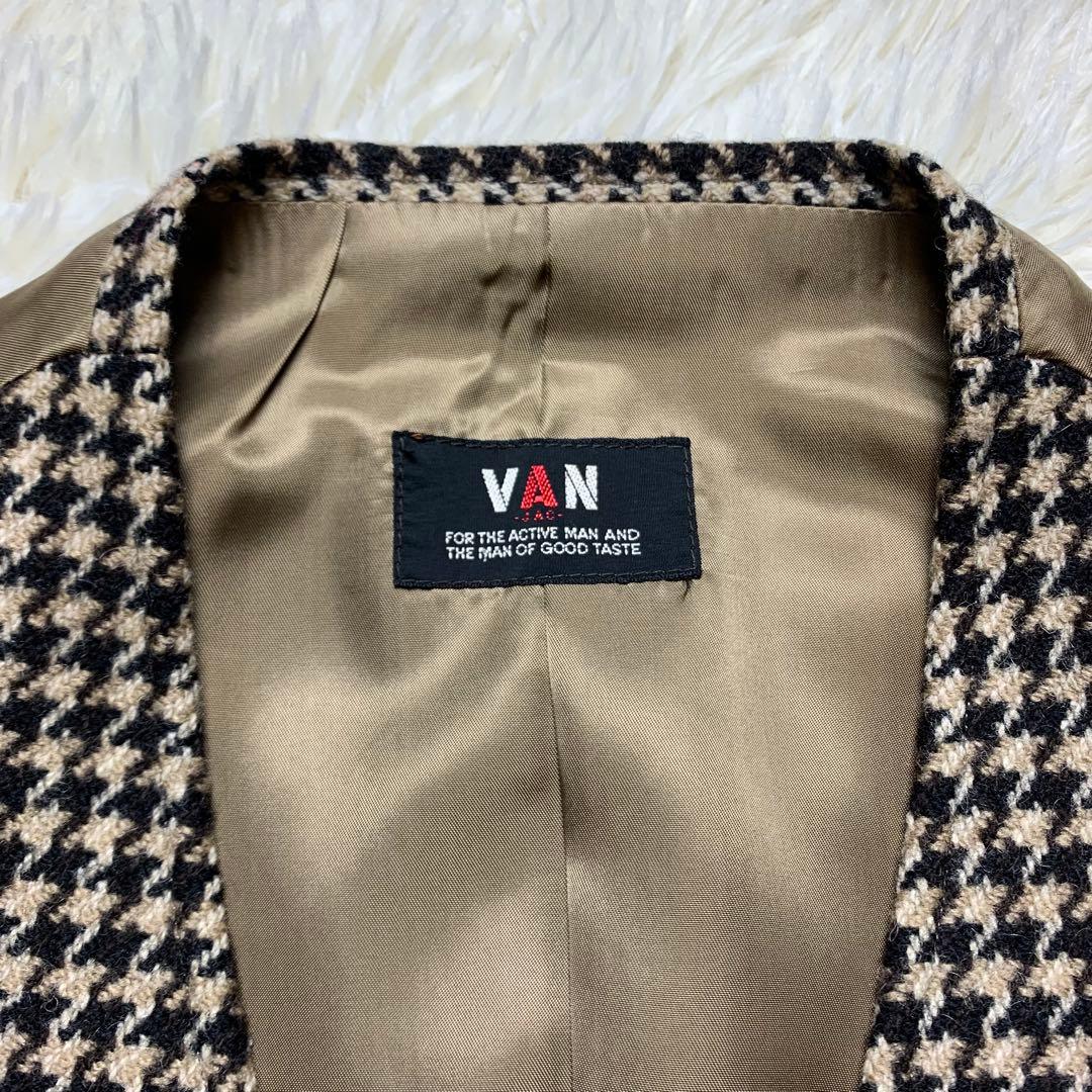 2ピース 千鳥柄 ヴァンヂャケット テーラードジャケット ジレ ベスト