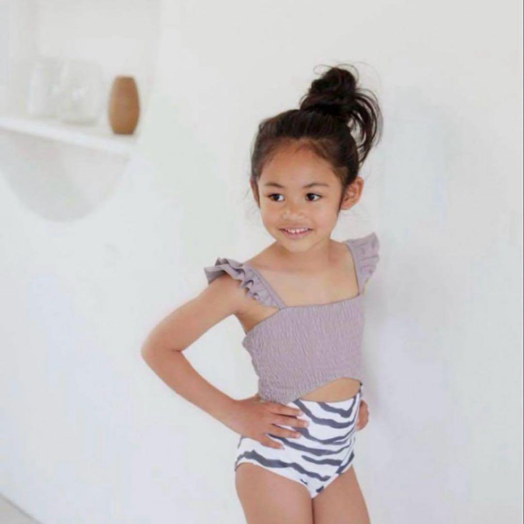 ゼブラ柄フリルセパレート水着 115 alexia stam