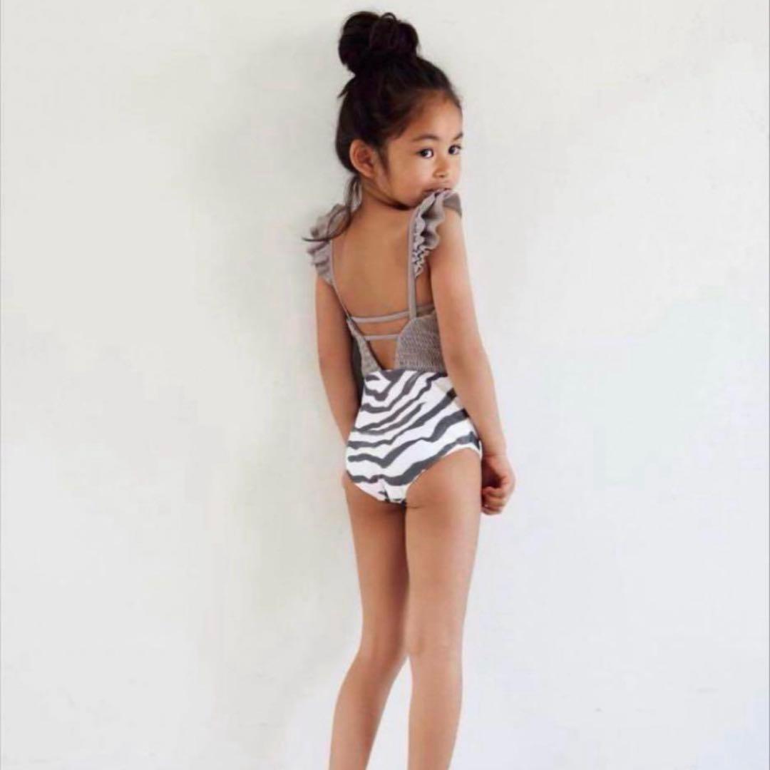 ゼブラ柄フリルセパレート水着 115 alexia stam