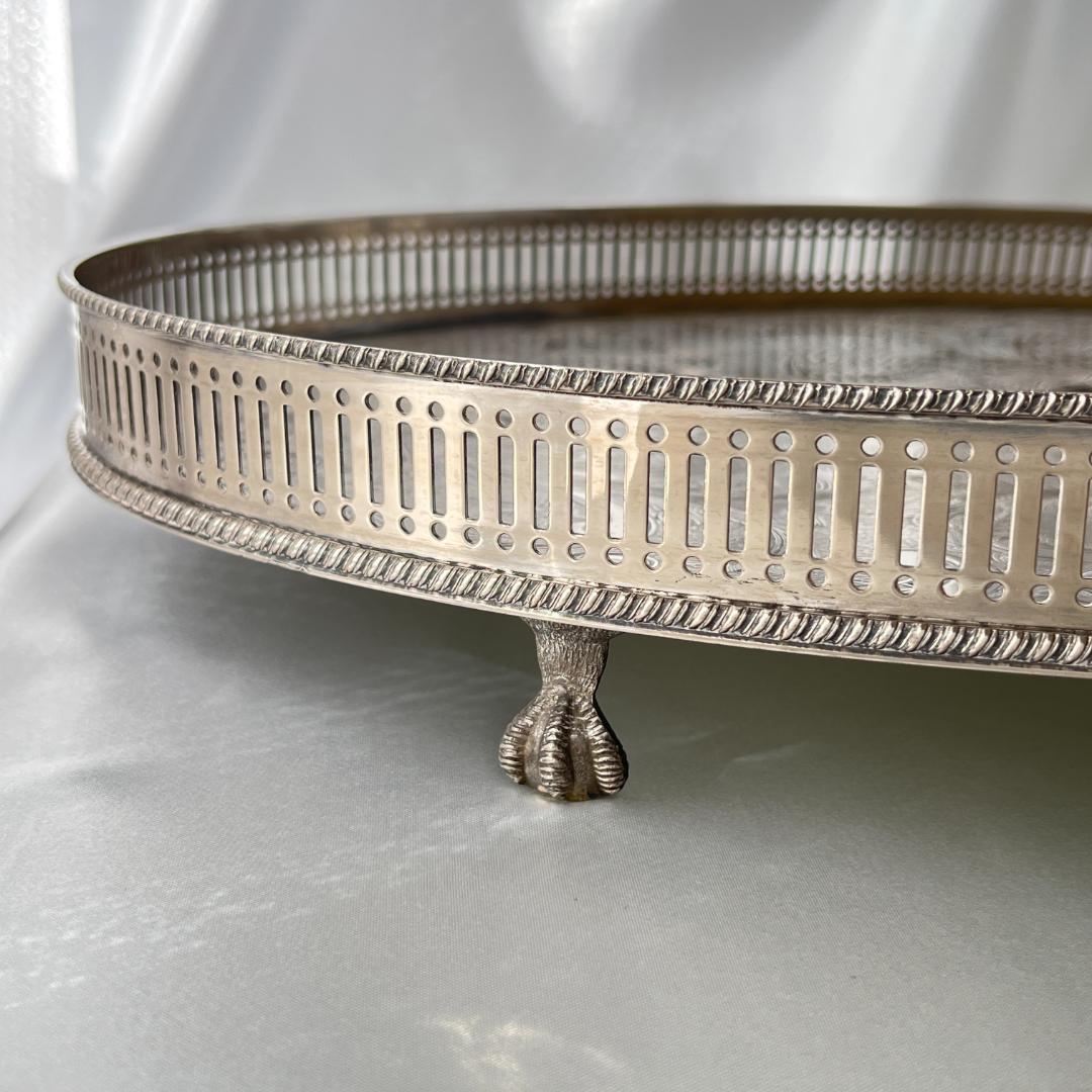 【英国】 ギャラリートレー オーバル型 45cm クロウフット