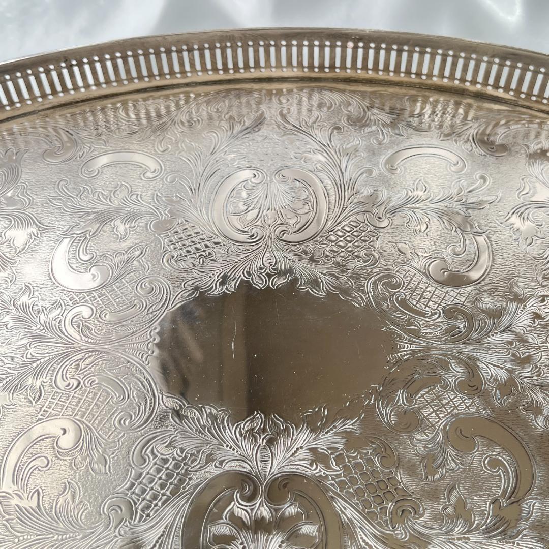 【英国】 ギャラリートレー オーバル型 45cm クロウフット