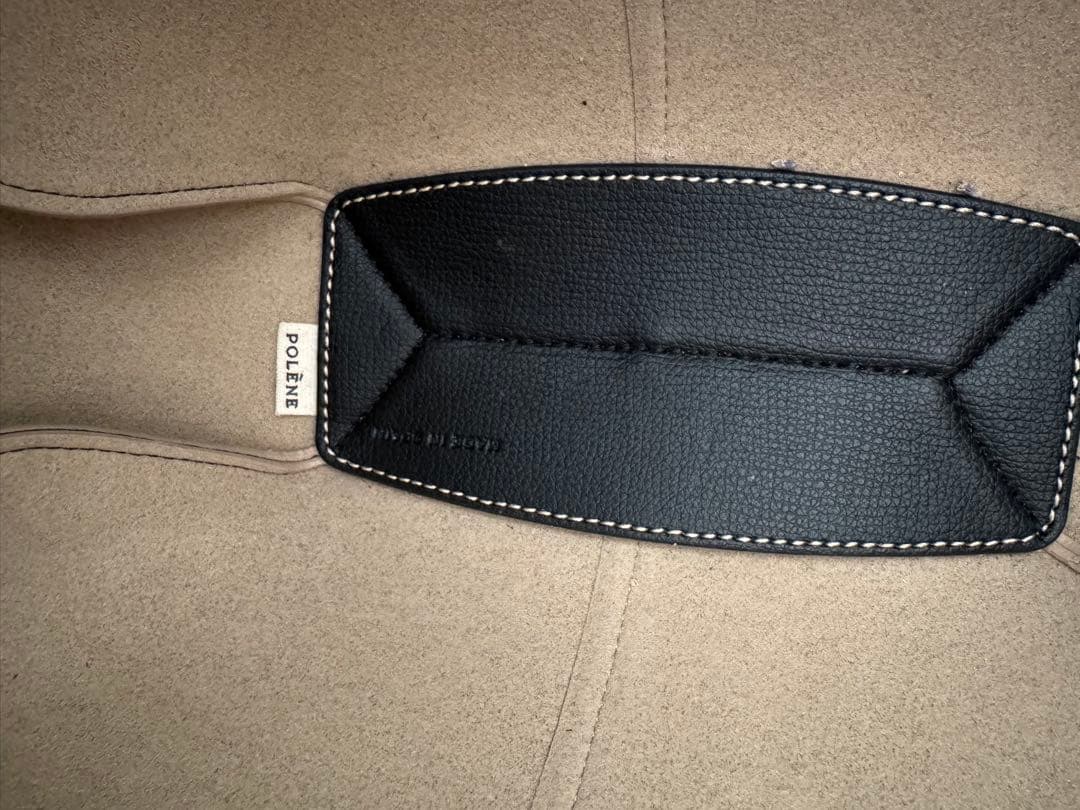 【美品】POLÈNE Cyme Mini ブラックレザートートバッグ