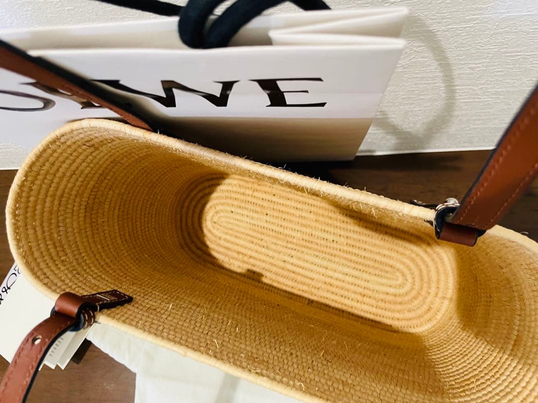 【美品】LOEWE かごバッグ スクエアバスケットバッグ