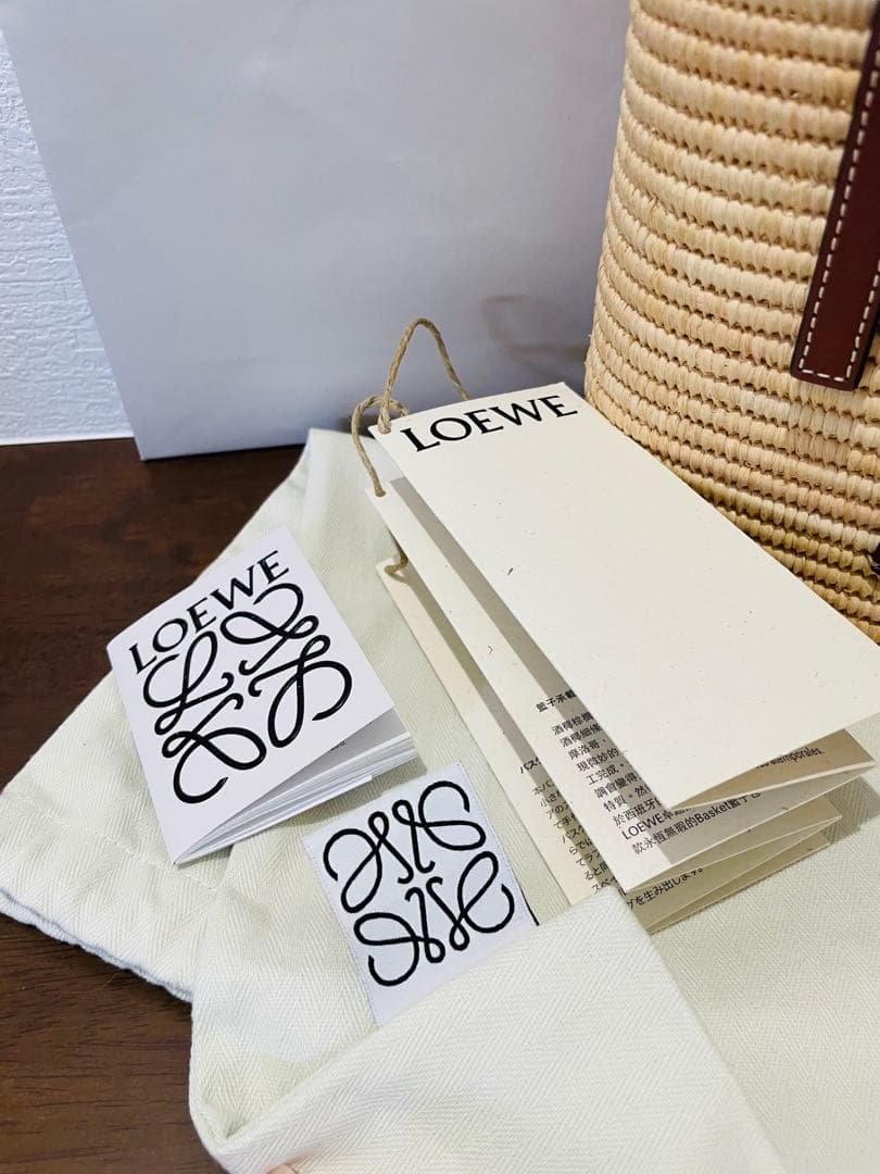 【美品】LOEWE かごバッグ スクエアバスケットバッグ