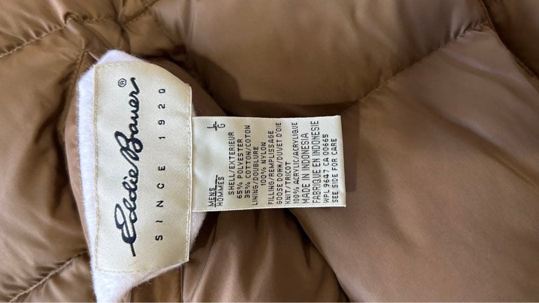 00sエディーバウアー リバーシブル ダウンベスト 赤 ベージュ