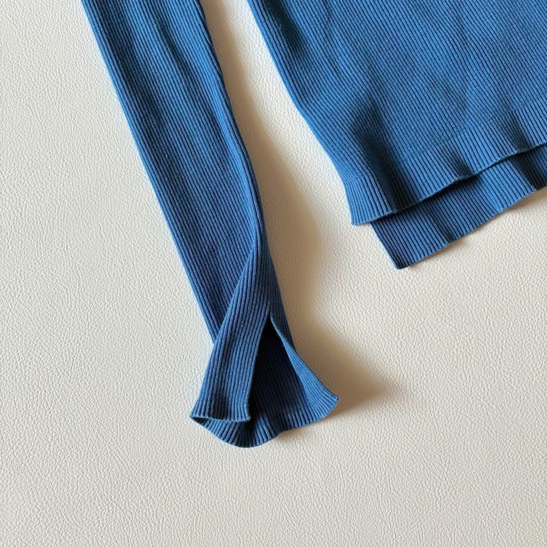 オーラリー　2022　ロンハーマン別注　リブボートネック プルオーバー　ブルー