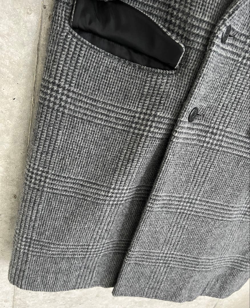 ユナイテッドアローズ　グレーチェック ダブルブレスト チェスターコート　L