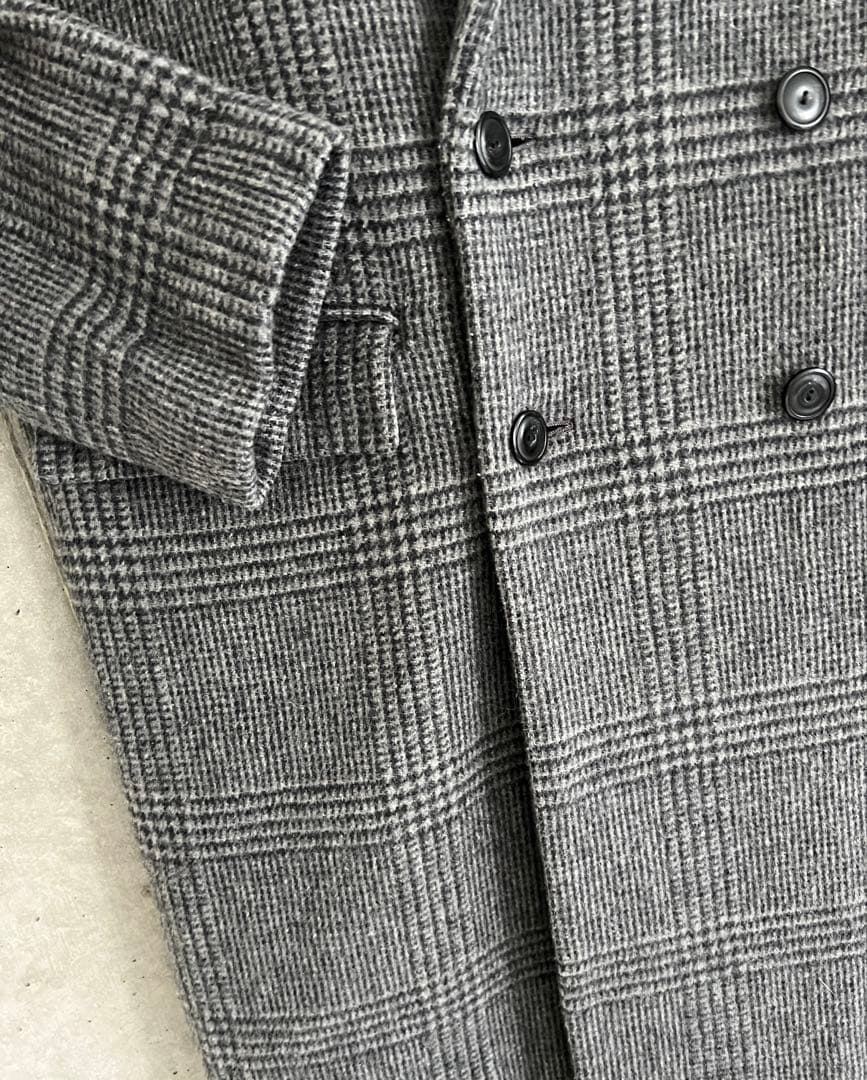 ユナイテッドアローズ　グレーチェック ダブルブレスト チェスターコート　L