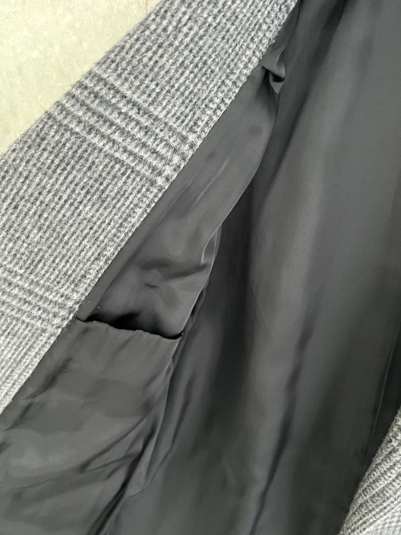 ユナイテッドアローズ　グレーチェック ダブルブレスト チェスターコート　L