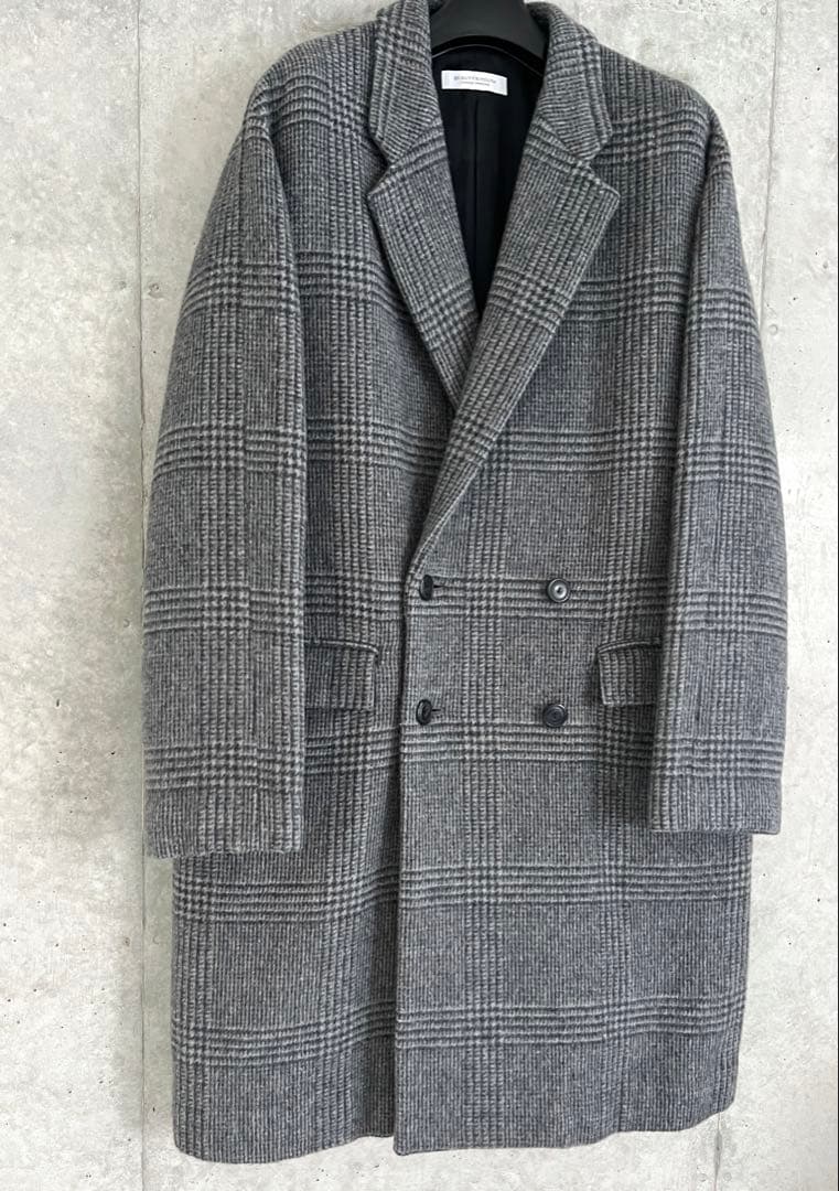 ユナイテッドアローズ　グレーチェック ダブルブレスト チェスターコート　L