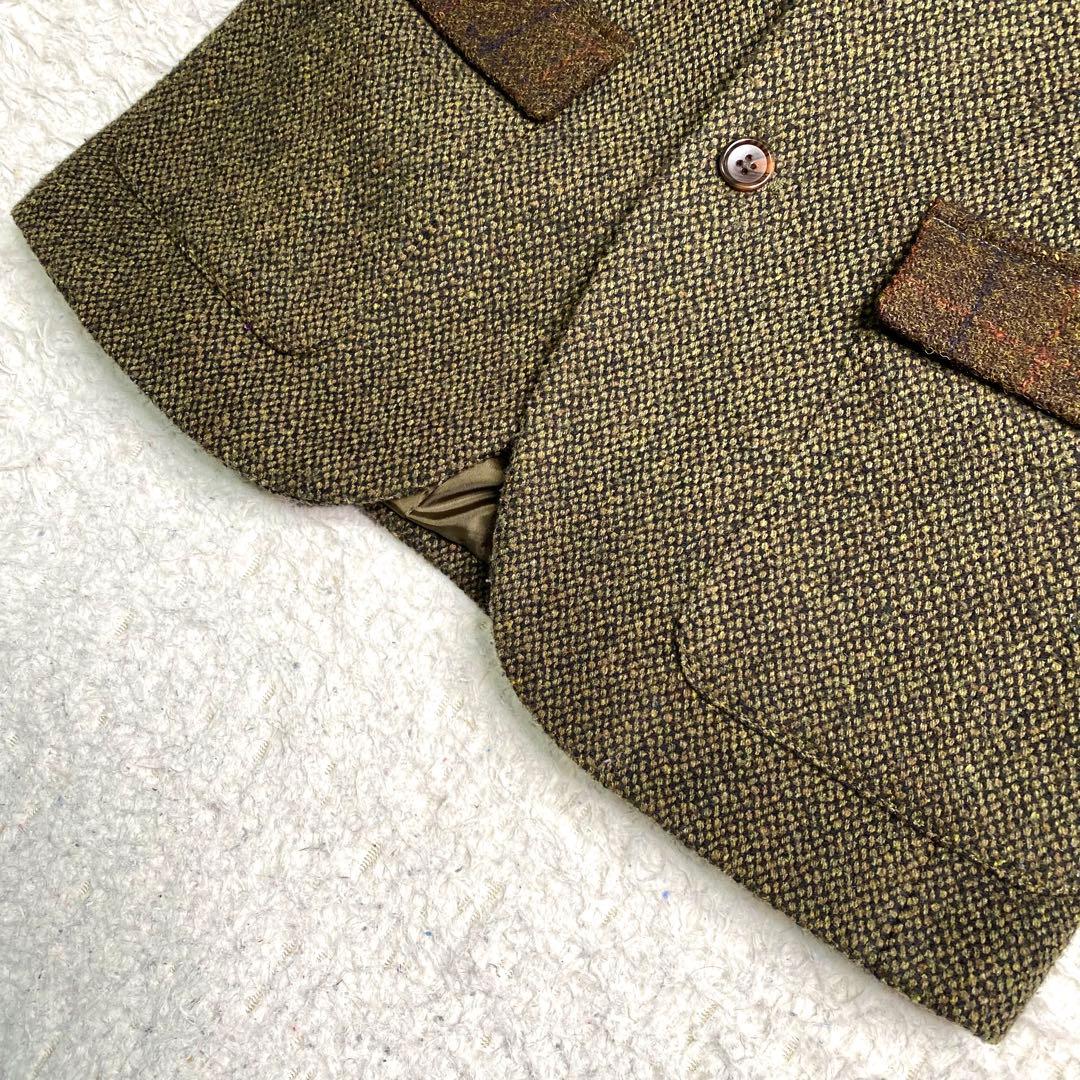 美品✨ハリスツイード テーラード 切り替え エルボーパッチ ツイード 別注