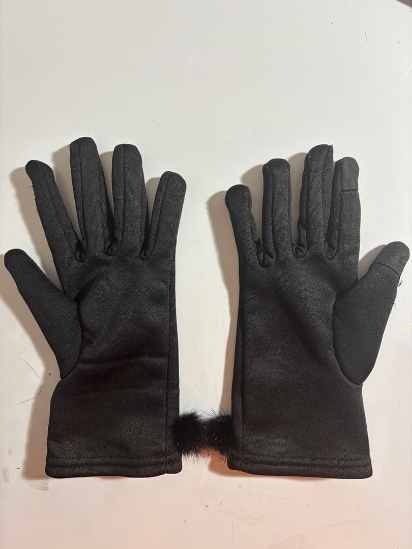 最終値下げ　CHANEL ブラック手袋 ファー付き