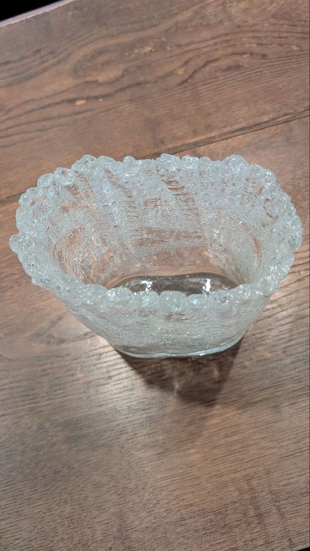 晴耕社ガラス工房 荒川尚也作 ガラス オーバル花器