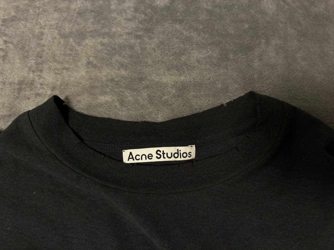 Acne Studios ロゴプリント　ロングスリーブTシャツ　ブラック　M