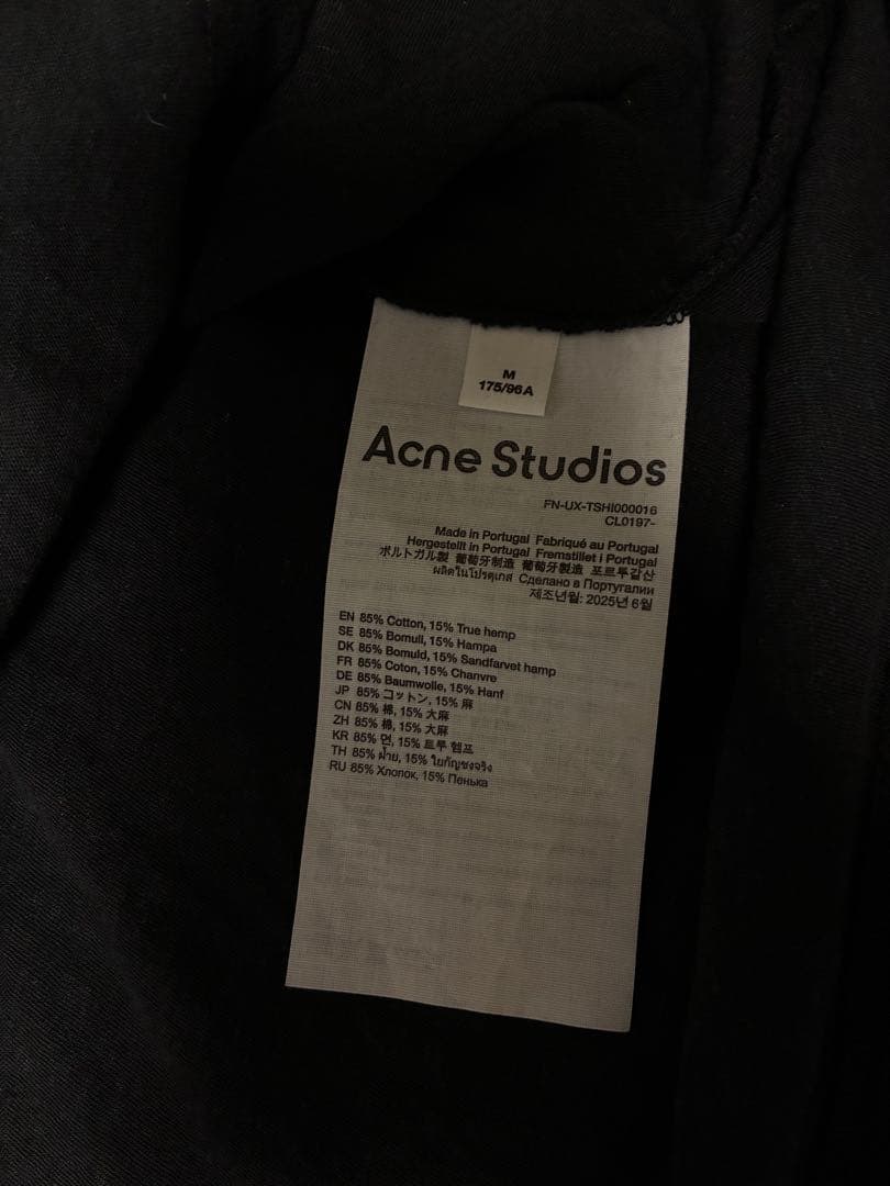 Acne Studios ロゴプリント　ロングスリーブTシャツ　ブラック　M