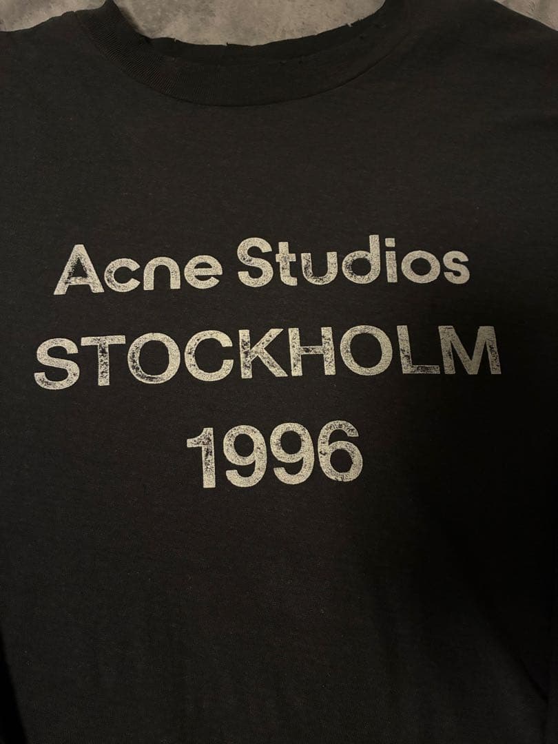 Acne Studios ロゴプリント　ロングスリーブTシャツ　ブラック　M