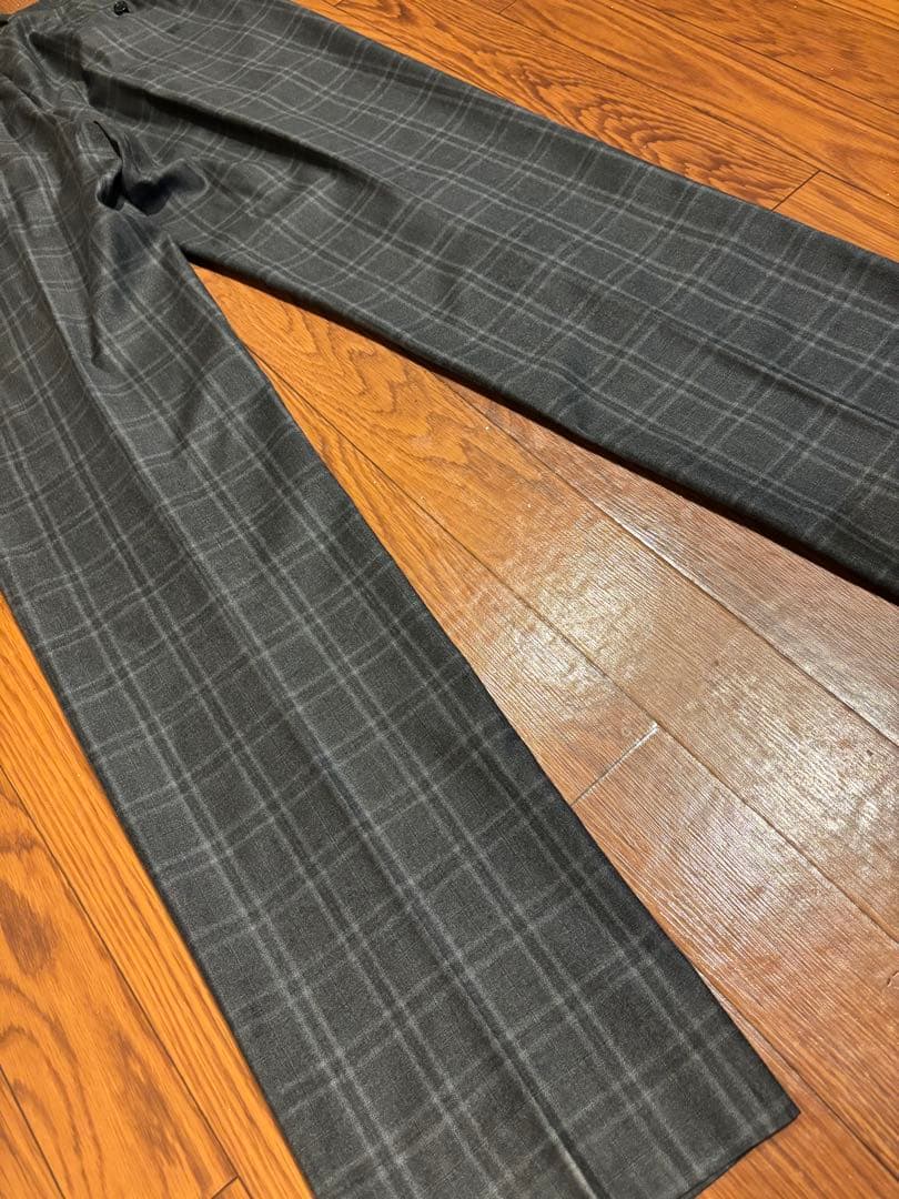 ビームスハート ロロピアーナ ウール100 チェック スーツ グレー 52