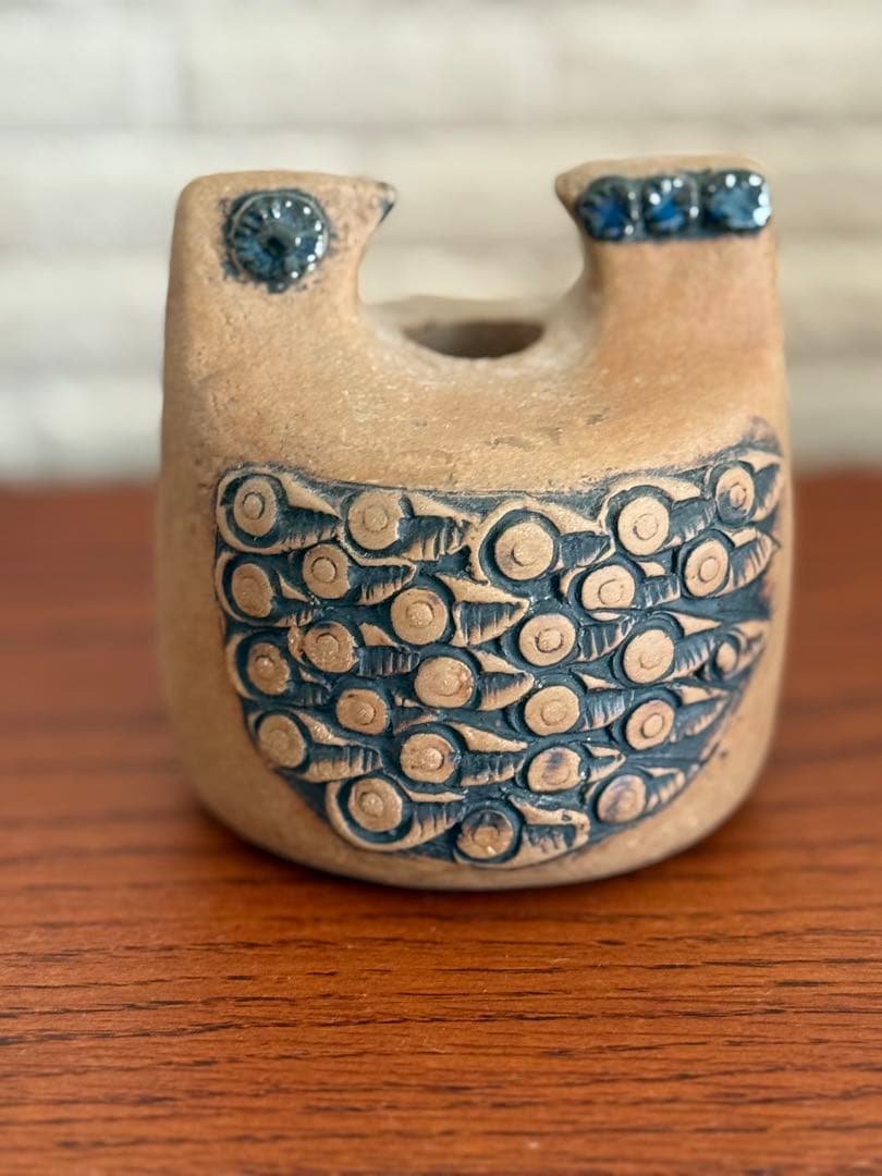 Lisa Larson 鳥のキャンドルホルダー 初期作品 刻印あり北欧陶器
