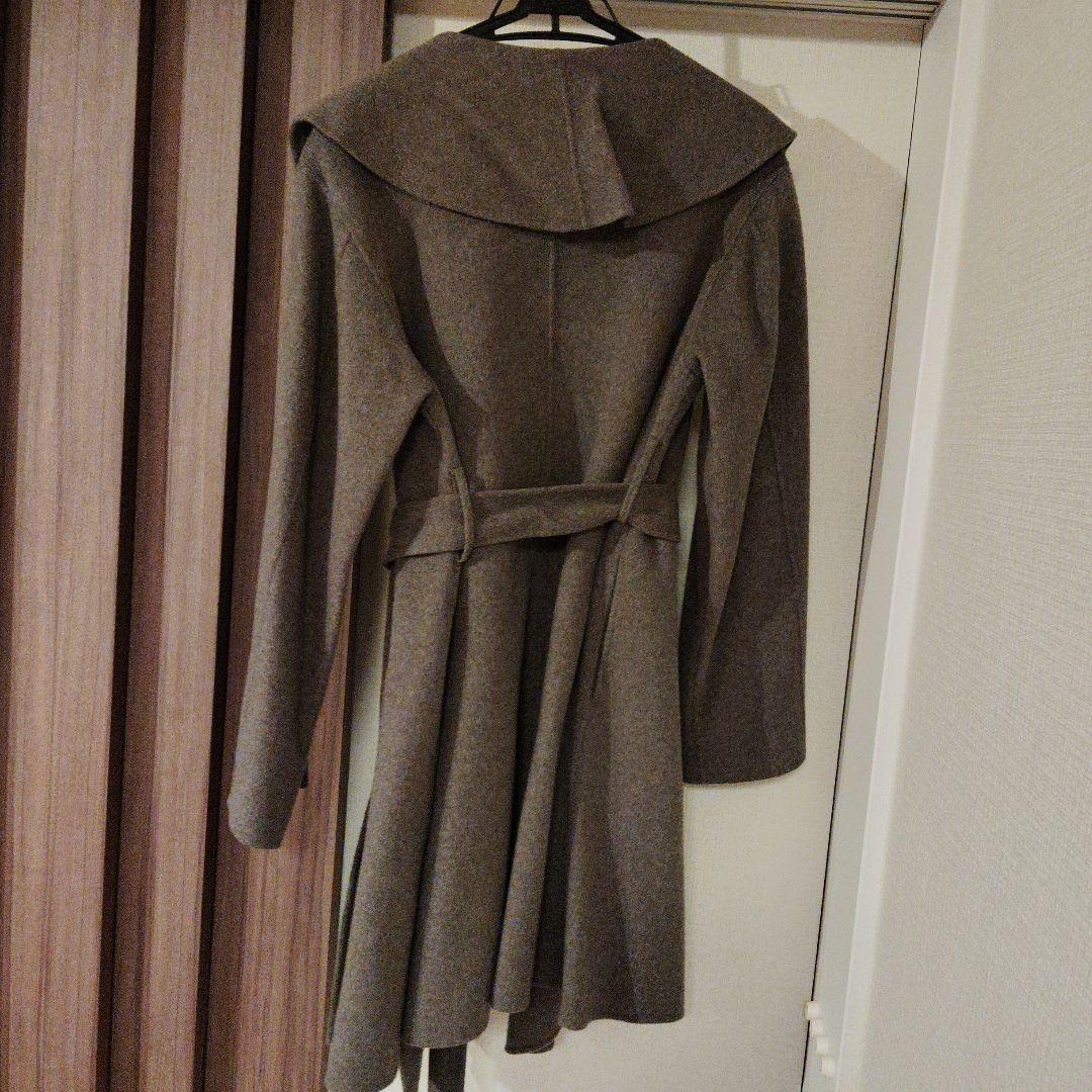 NOBLE ノーブル リバーオーバーカラーミディコート グレーA