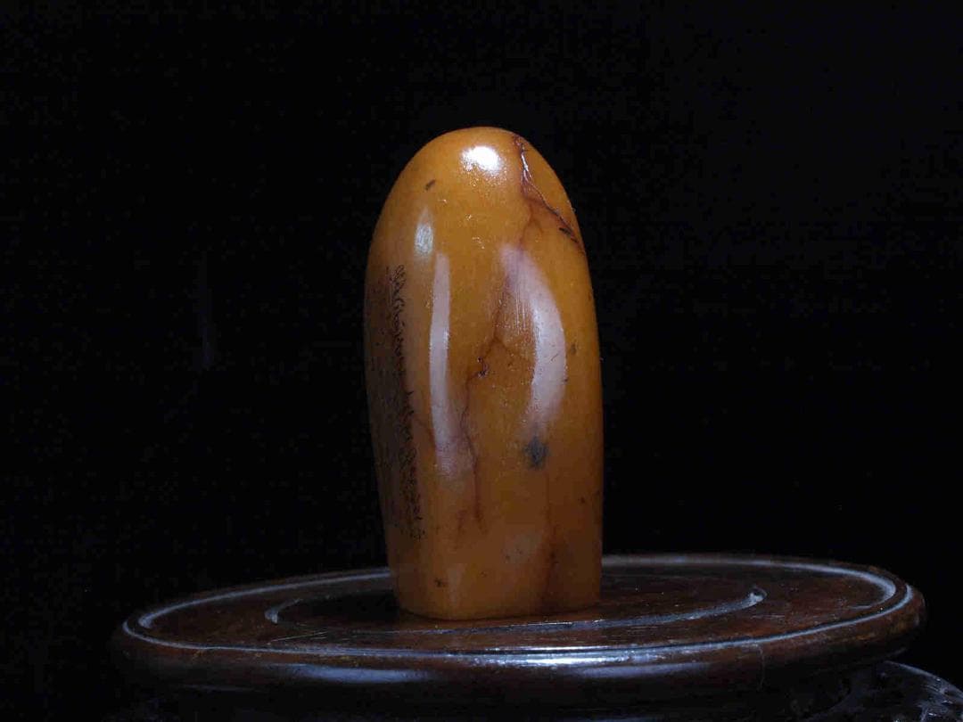 中国清時代の田黄石　印鑑　風景彫刻　激安骨董品 古美術 AK2434C11-2